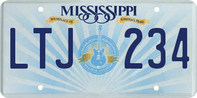 MS license plate LTJ234