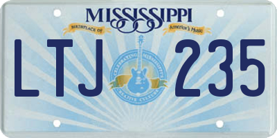 MS license plate LTJ235