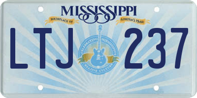 MS license plate LTJ237