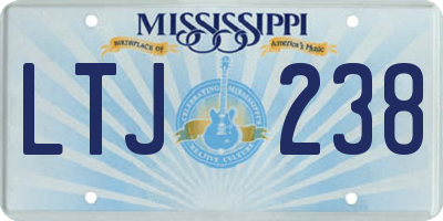 MS license plate LTJ238