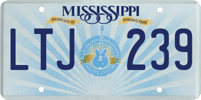 MS license plate LTJ239