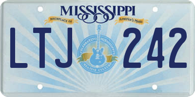 MS license plate LTJ242