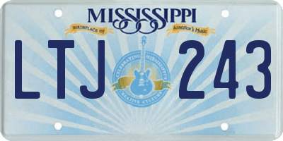MS license plate LTJ243