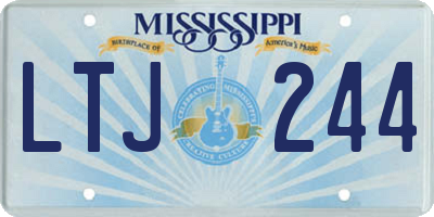 MS license plate LTJ244