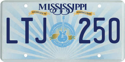 MS license plate LTJ250
