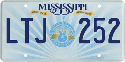 MS license plate LTJ252