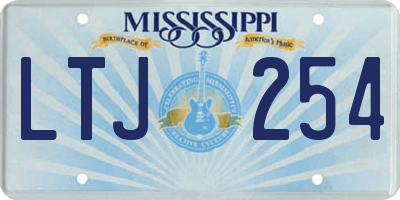 MS license plate LTJ254