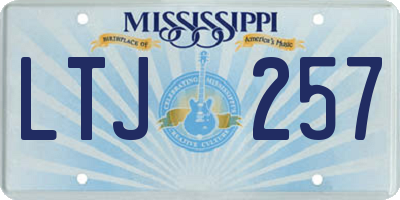 MS license plate LTJ257
