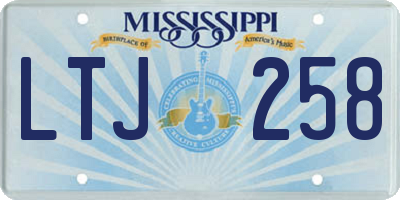 MS license plate LTJ258