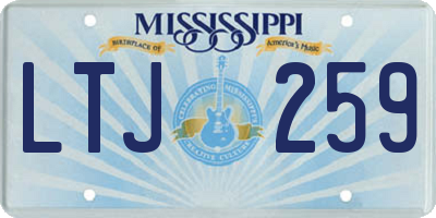 MS license plate LTJ259