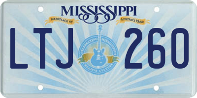 MS license plate LTJ260