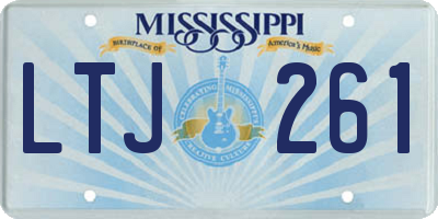 MS license plate LTJ261