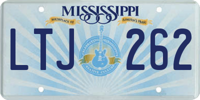 MS license plate LTJ262