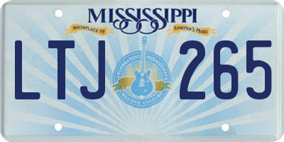 MS license plate LTJ265