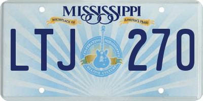 MS license plate LTJ270