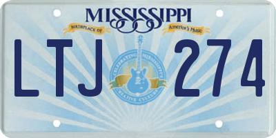 MS license plate LTJ274