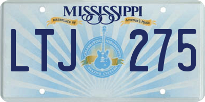 MS license plate LTJ275