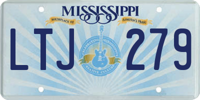 MS license plate LTJ279