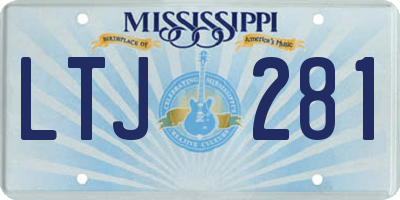 MS license plate LTJ281