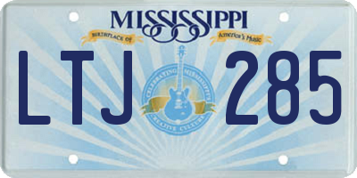 MS license plate LTJ285