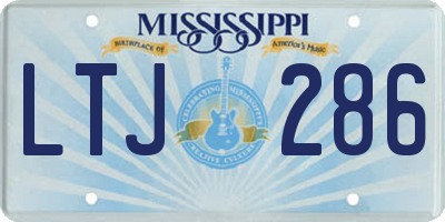 MS license plate LTJ286