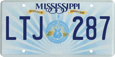 MS license plate LTJ287