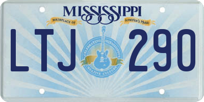 MS license plate LTJ290