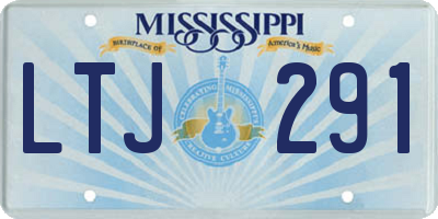 MS license plate LTJ291