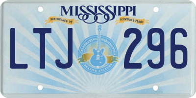 MS license plate LTJ296