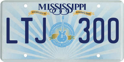 MS license plate LTJ300