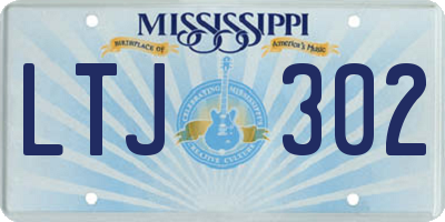 MS license plate LTJ302