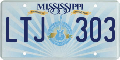 MS license plate LTJ303