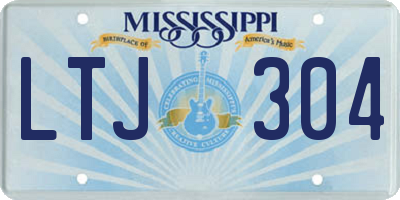 MS license plate LTJ304