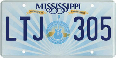 MS license plate LTJ305
