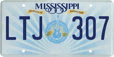 MS license plate LTJ307
