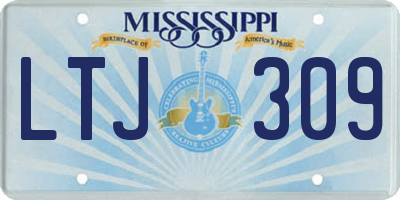 MS license plate LTJ309