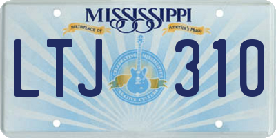 MS license plate LTJ310