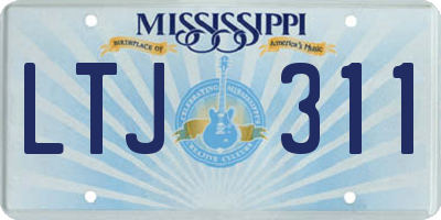 MS license plate LTJ311