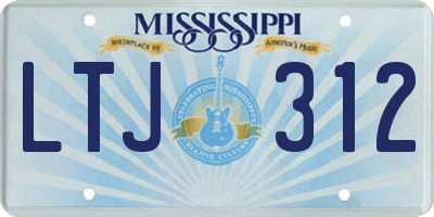 MS license plate LTJ312