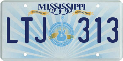 MS license plate LTJ313