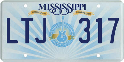 MS license plate LTJ317