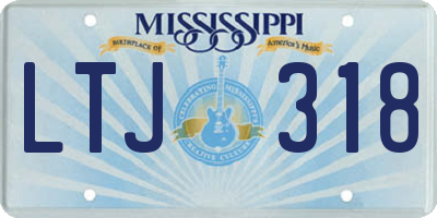 MS license plate LTJ318