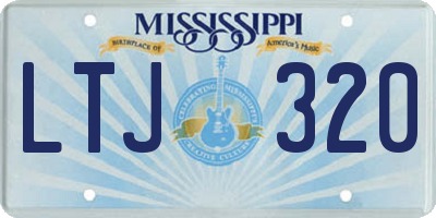 MS license plate LTJ320