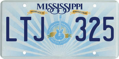MS license plate LTJ325