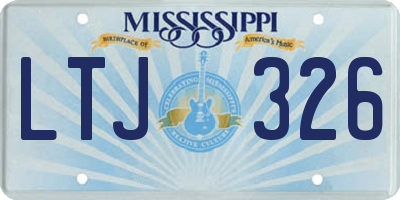 MS license plate LTJ326