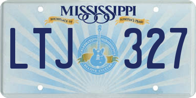MS license plate LTJ327