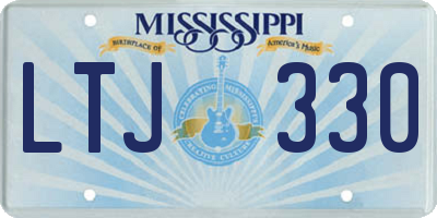 MS license plate LTJ330