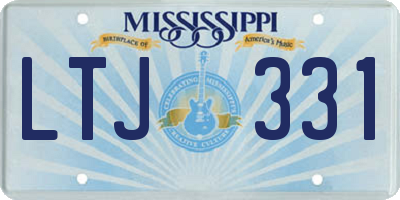 MS license plate LTJ331