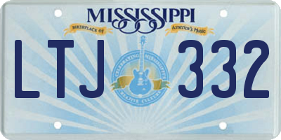 MS license plate LTJ332