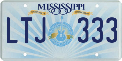 MS license plate LTJ333